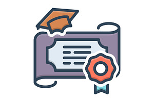 Diploma certified color icon, a Duotone Icon by Creative priyanka
