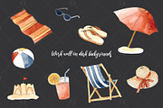 Watercolor Beach Day Graphics, a Food Illustration by Kileen Nicole Art (Thumbnail 4 of 5)