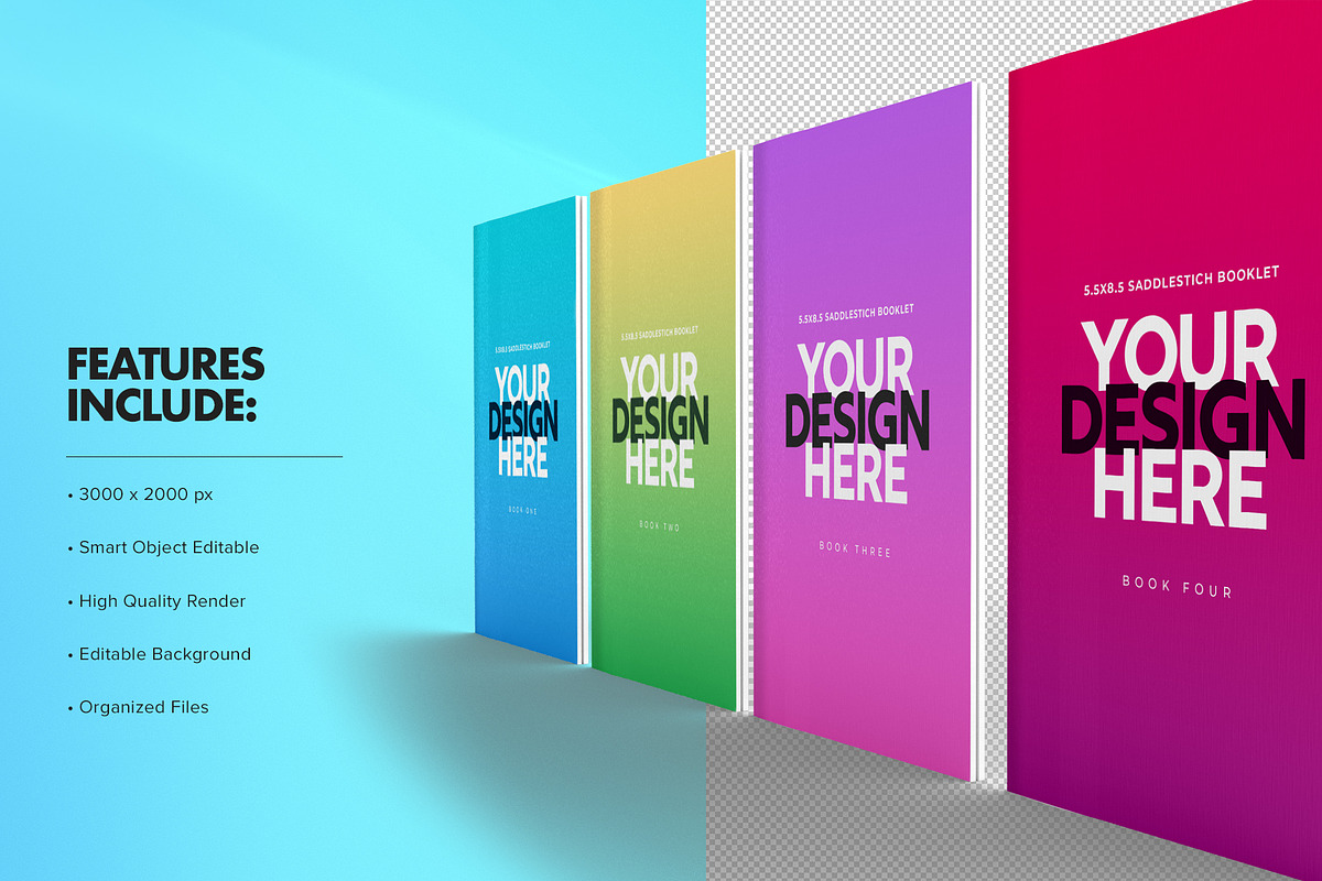 Saddle-Stitch Booklet Mockup Set, a Print Template by IFBdesign (Photo 2 of 15)