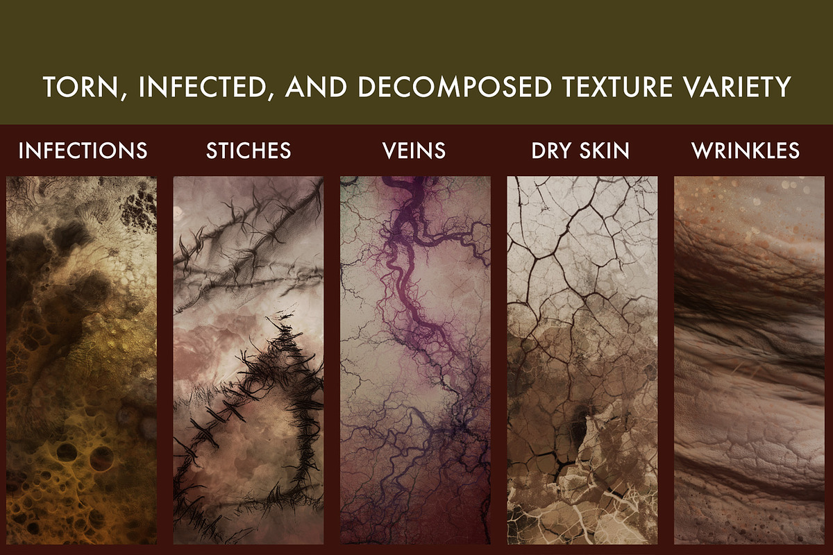 Zombie Skin Brush Set, a Brush Add-On by Zsolt Kosa Art (Photo 7 of 9)