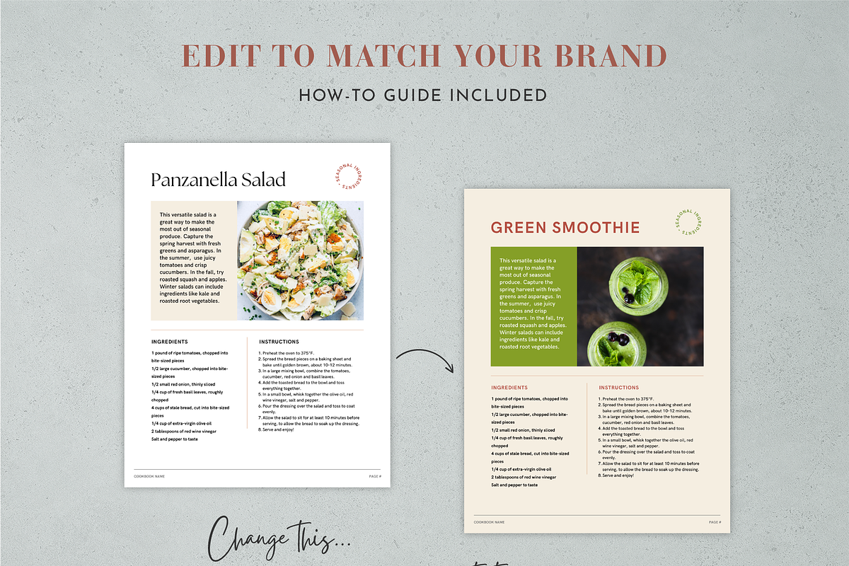 Canva Recipe Book Template, a Marketing Template by Rose & Co. (Photo 8 of 8)
