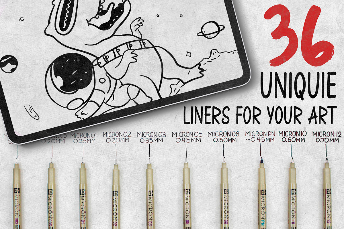 130+ Brushes Fine Line Mega Bundle, a Brush Add-On by Nuclear Brushes (Photo 3 of 10)