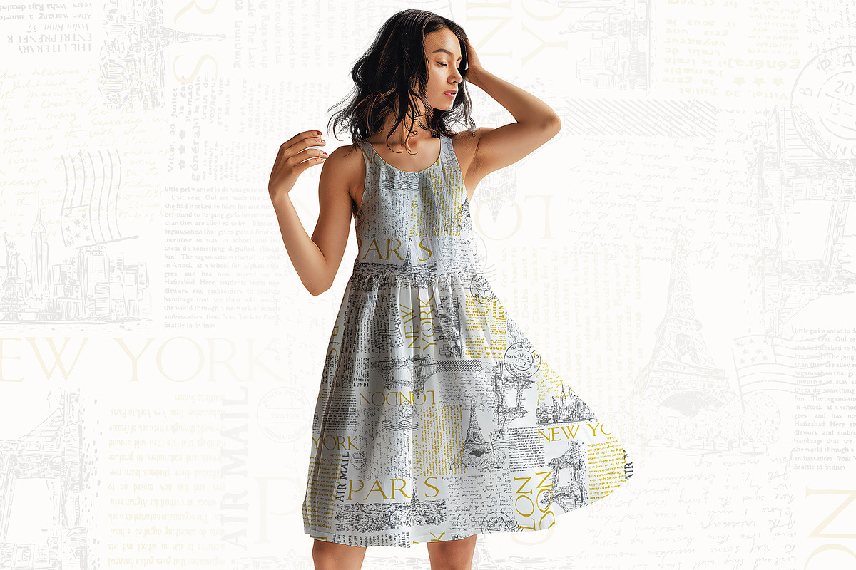Vintage Travel Typography Pattern, a Pattern Graphic by StudioGlouna (Photo 7 of 7)