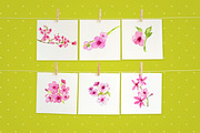 Cherry blossom watercolor art, an Illustration by Anna's Creative Store (Thumbnail 2 of 3)