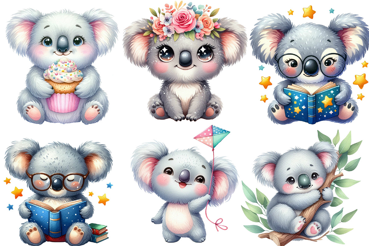 Cute Koala Sublimation Clipart, an Animal Illustration by Designworld (Photo 4 of 6)