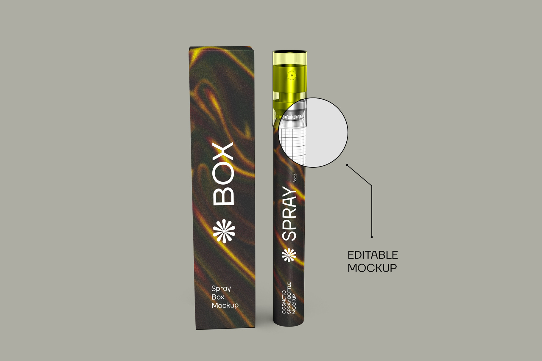 Spray Box Packaging Mockup