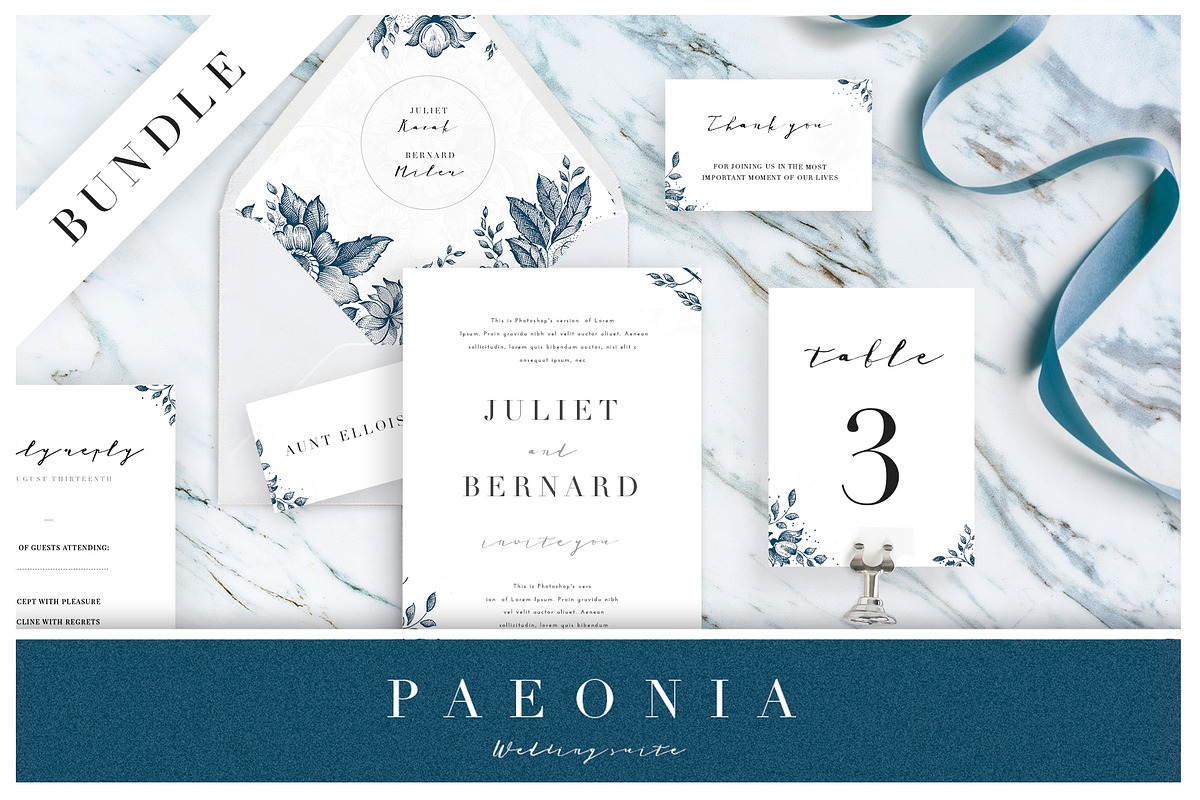 Paeonia Wedding Suite, an Invitation Template by Europe.graphics (Photo 3 of 3)