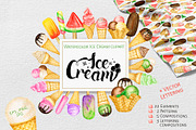 Ice Cream watercolor clipart, an Object Graphic by svetlanaARTdreams (Thumbnail 1 of 11)