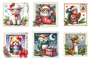 Cute Christmas Animal Postage Stamp, an Illustration by Designking (Thumbnail 3 of 5)
