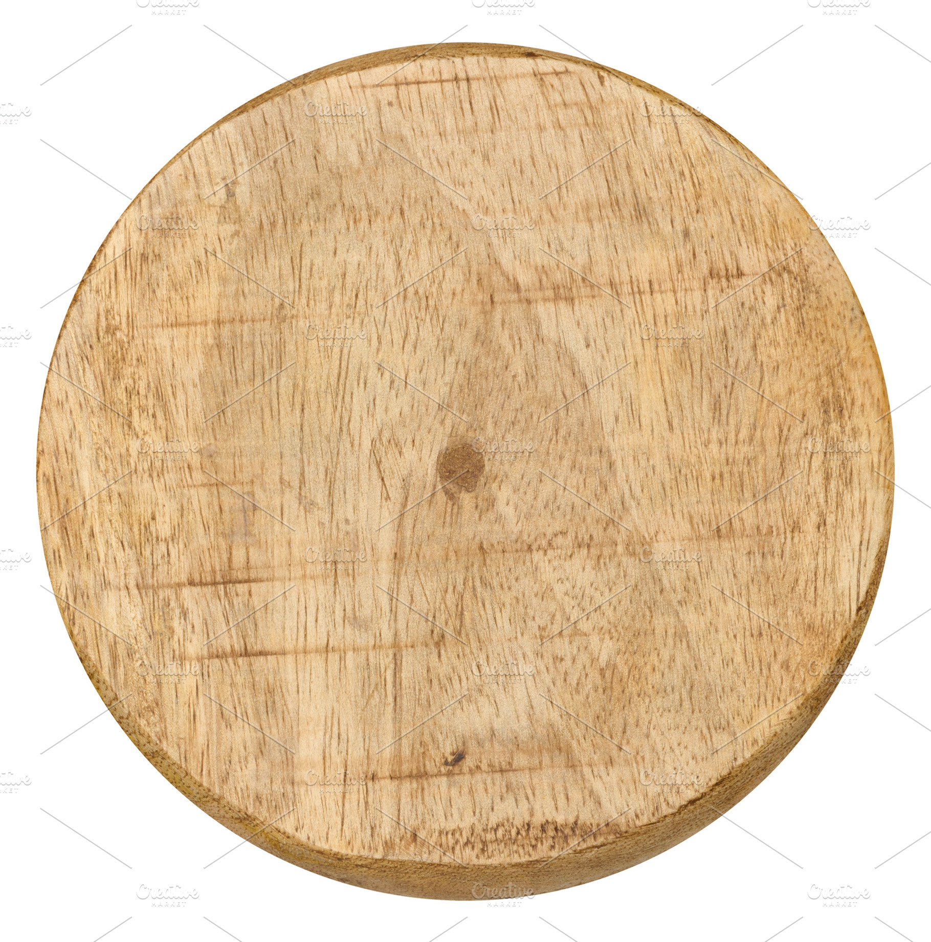 Round, flat piece of light wood on an isolated background, an Abstract Photo by ndanko