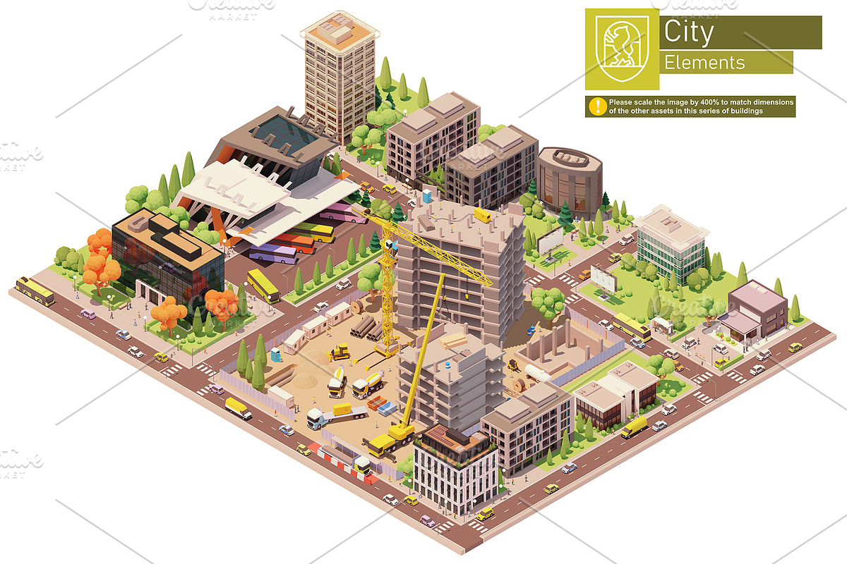 Isometric city map elements, an Object Graphic by tele52 (Photo 44 of 72)