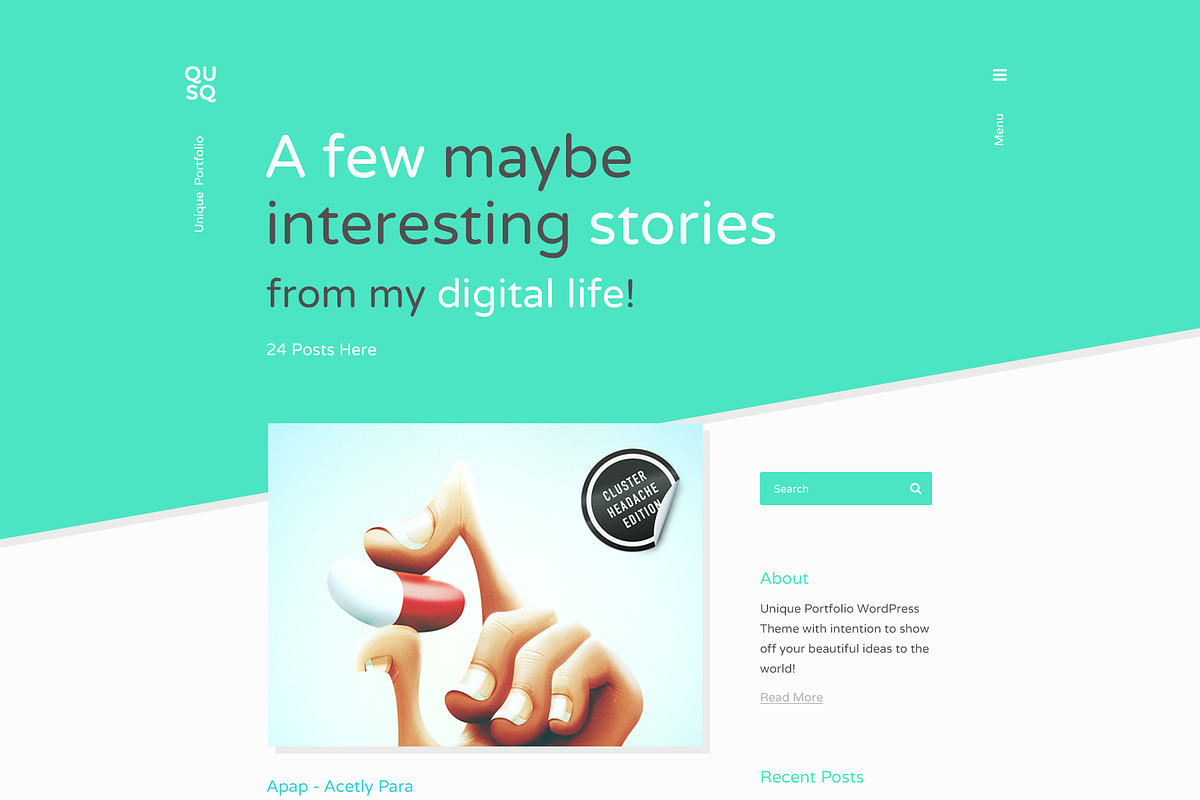 Qusq Pro - Unique Colorful Portfolio, a WordPress Template by IshYoBoy (Photo 8 of 14)