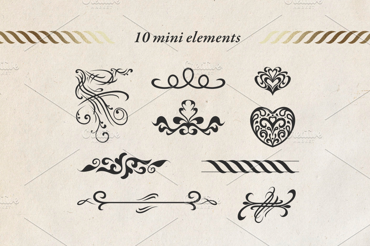 Decorative ornamental elements set, an Object Graphic by Warm Hearted Studio (Photo 6 of 10)