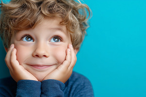 Dreamy little boy with curly hair, a Person Photo by MistyDay