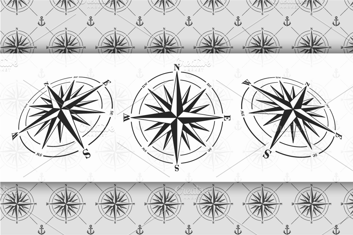 Compass Rose Vector Set, a Texture Illustration by MSA-Graphics
