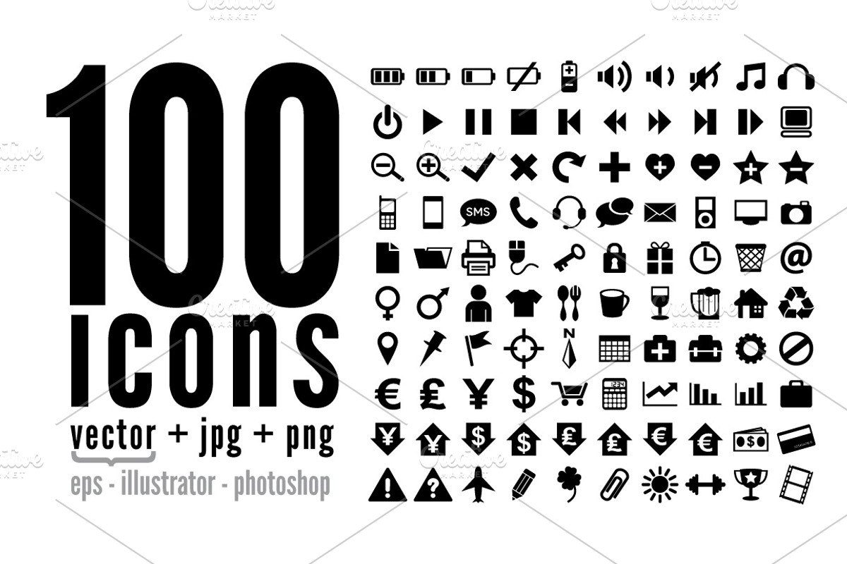 100 icons - pack