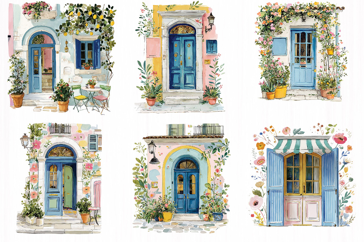 Mediterranean Window Door Clipart, an Object Illustration by DreamCafeArt (Photo 4 of 7)