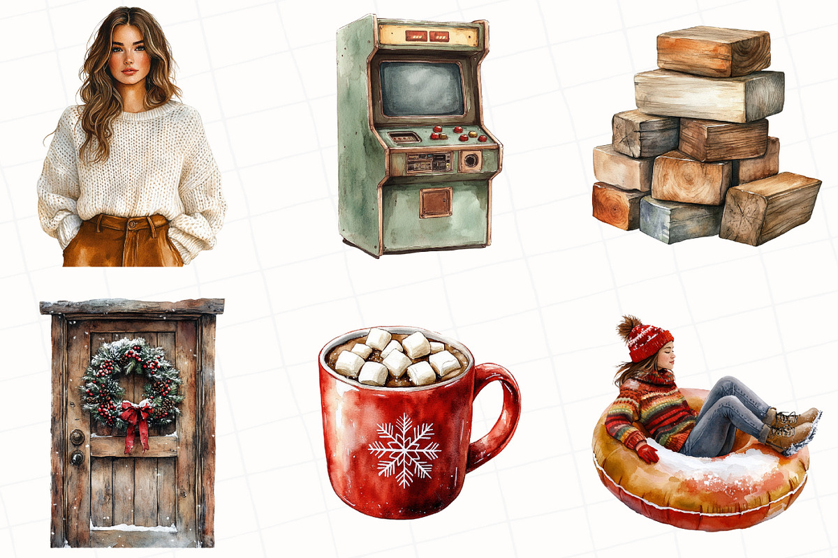 Christmas Winter Cabin Clipart, an Illustration by OK Design (Photo 4 of 5)