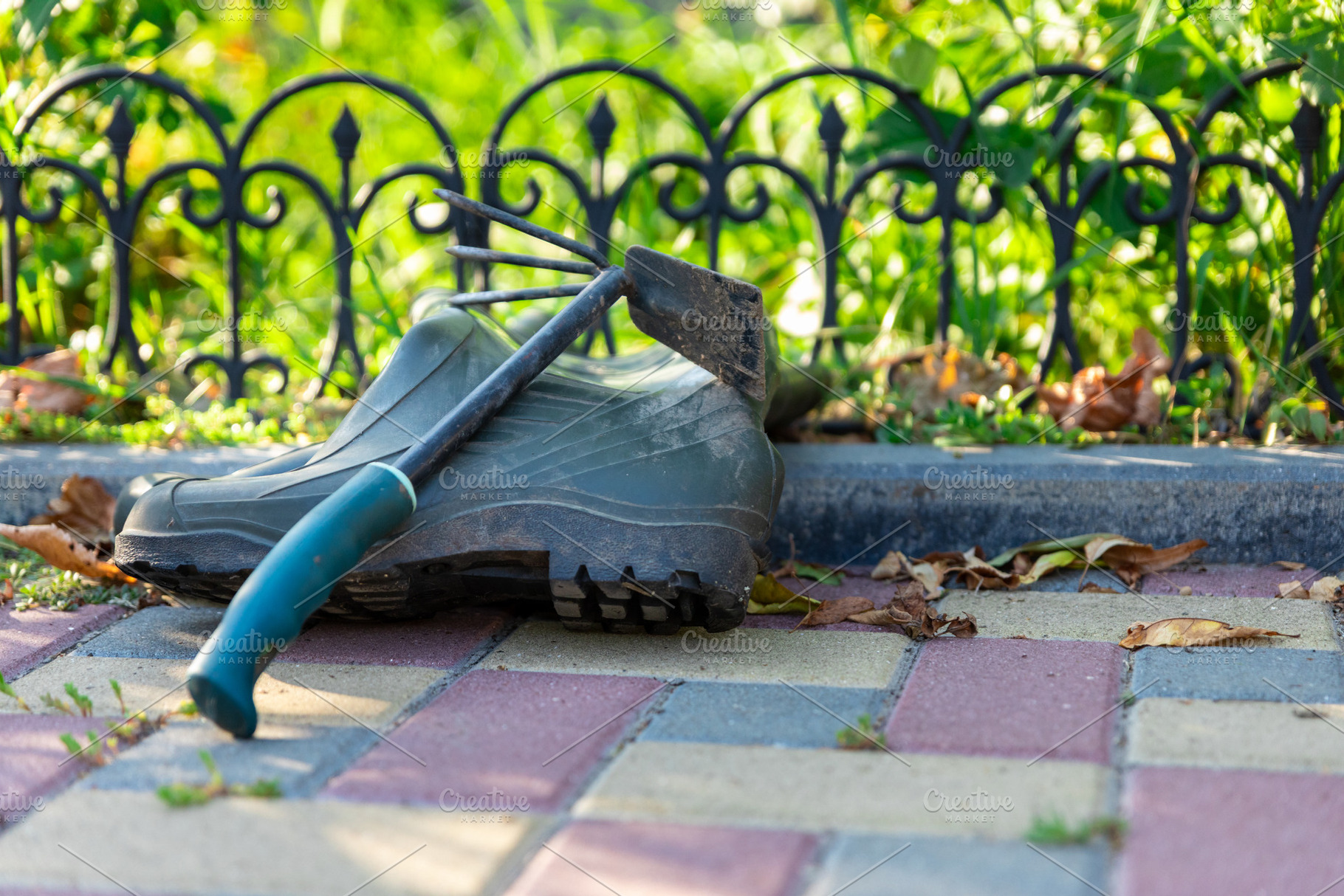 Garden Boots and Hoe Outdoors, a Nature Photo by Ales Munt
