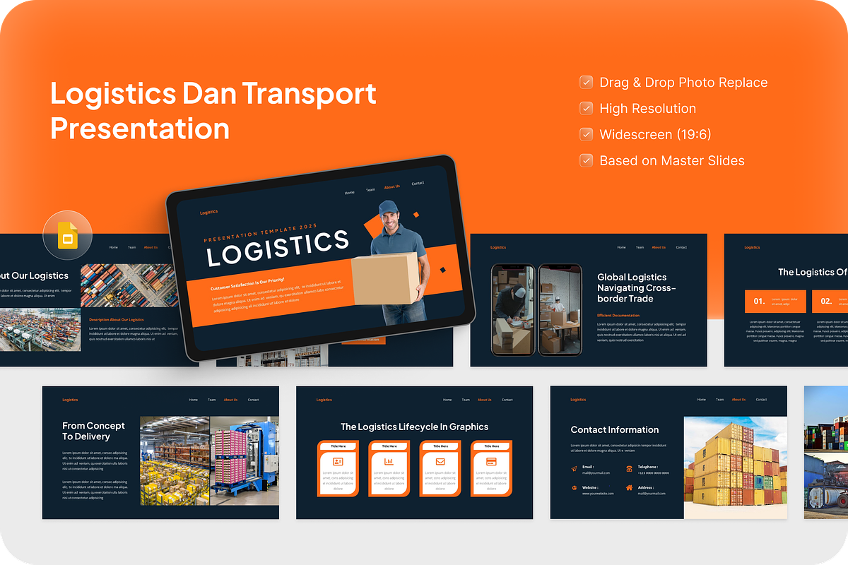 Logistics & Transport Google Slides, a Presentation Template by Annora Studio (Photo 1 of 5)