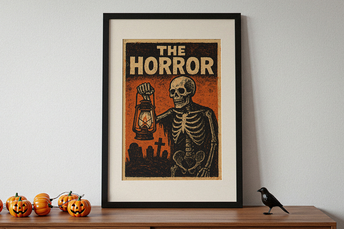 Halloween Themed Poster Mockup, a Product Mockup by Designer Dude