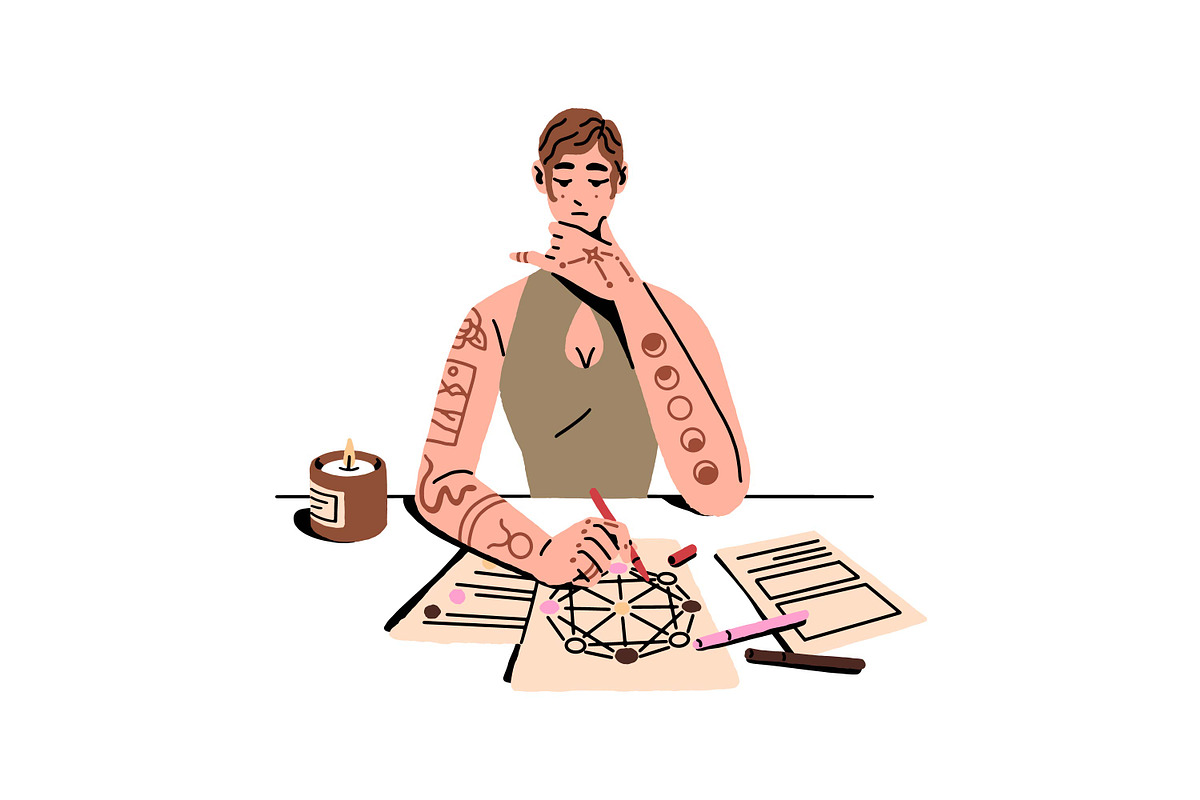 Women fortune tellers set + posters, a Person Illustration by PaperTrident (Photo 3 of 16)