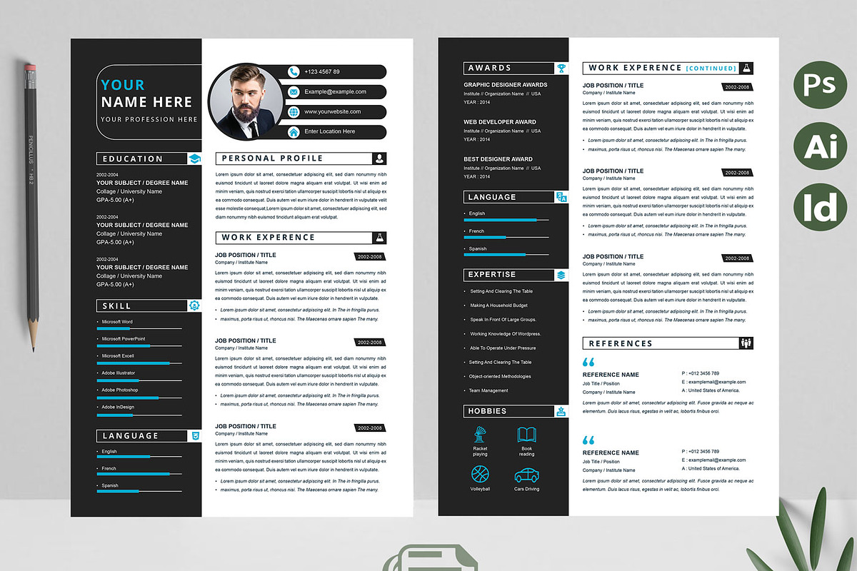 Modern Resume | Modern CV, a Resume Template by Attractive Resume (Photo 2 of 3)
