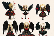 VALENTINE BLACK ANGELS CLIPART PACK, a Person Illustration by Daring Digies (Thumbnail 3 of 10)