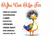 Whimsical Duck Clipart Bundle, a Seasonal Illustration by CreationArt (Thumbnail 5 of 7)