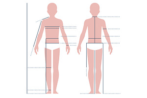 Child boy body for measuring