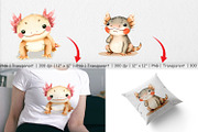 Watercolor Clipart Axolotl Wildlife, a Graphic by Artnoy (Thumbnail 3 of 5)