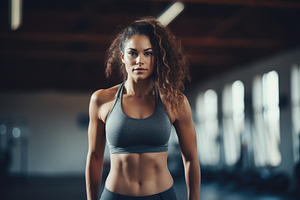 A woman wearing a gray sports bra to, a Photo by Iftikhar Alam