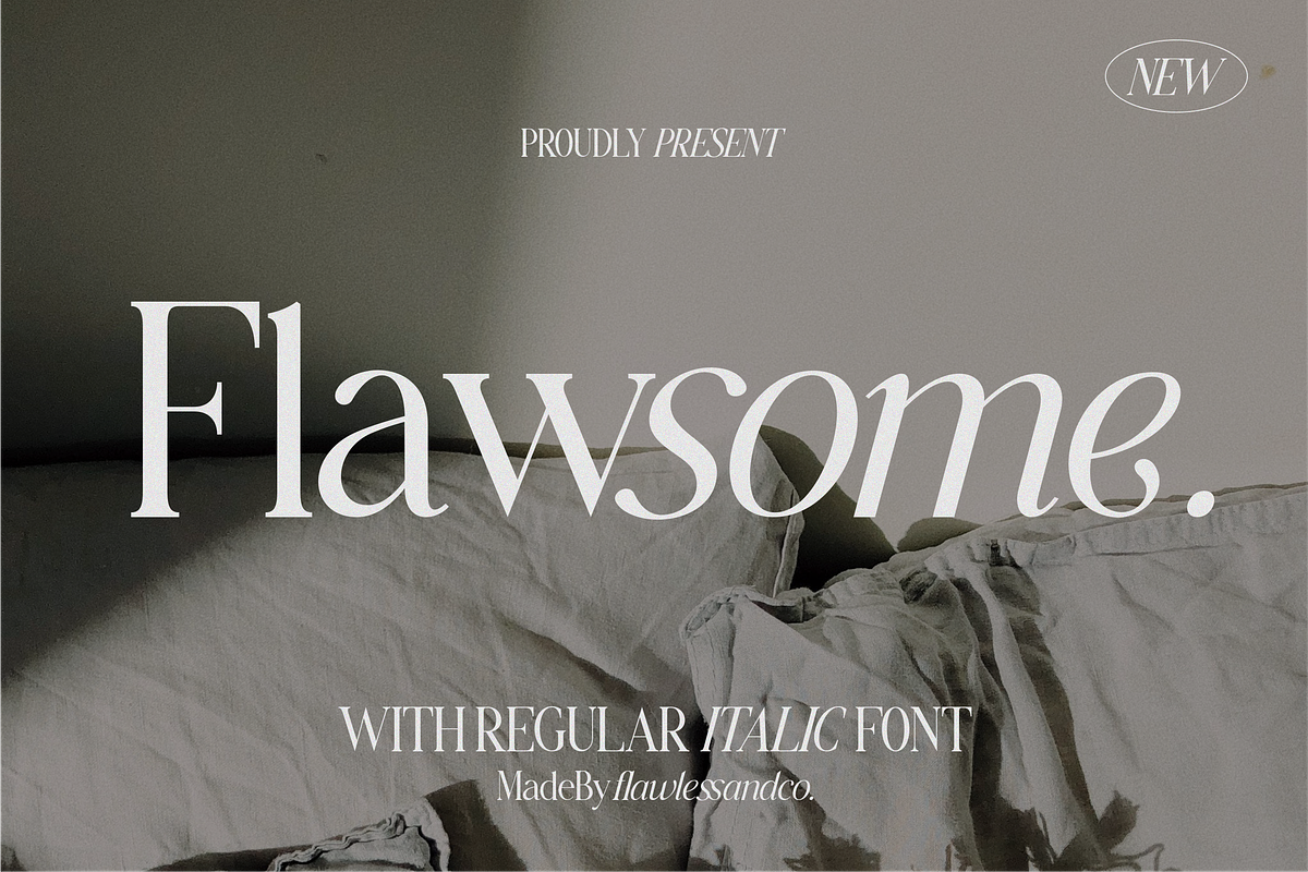 Flawsome Regular Italic, a Sans Serif Font by Flawless And Co (Photo 1 of 10)