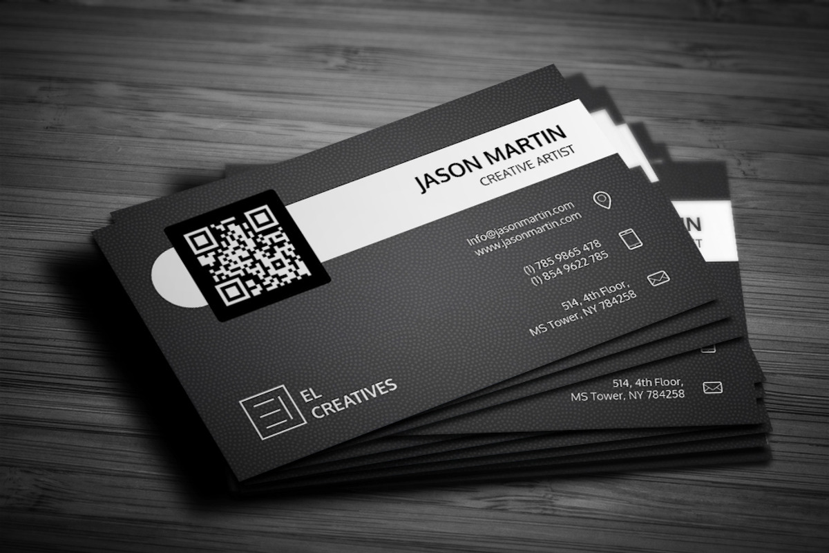 Clean Dark Dotted Business Card, a Business Card Template by bouncy (Photo 1 of 4)