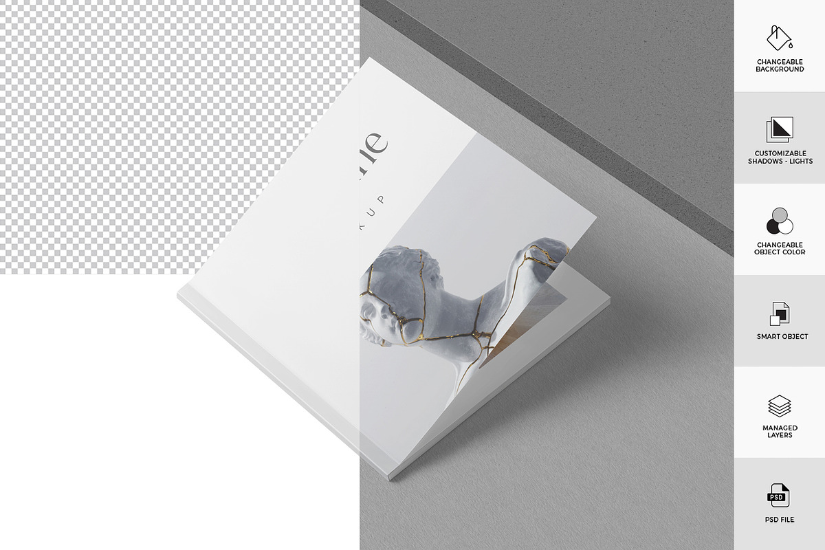 Square Magazine Mockup, a Product Mockup by ZippyPixels (Photo 2 of 6)