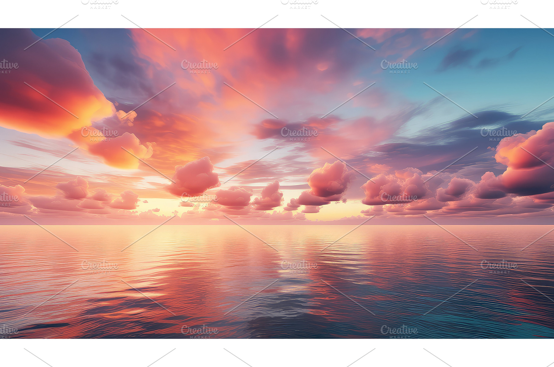 blue sky ocean background ai, a Nature Photo by pikepicture