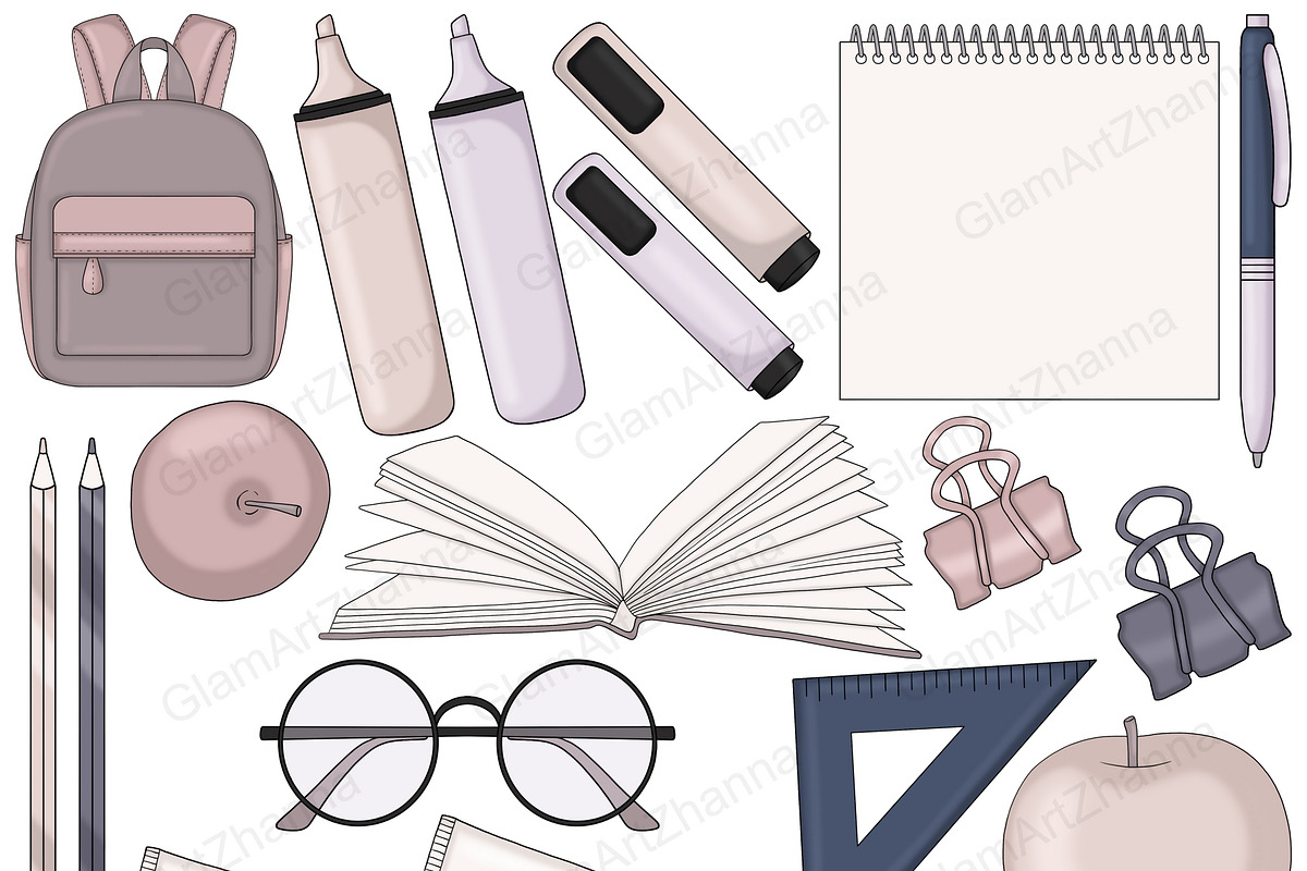 Study Beige Clipart, an Education Illustration by GlamArtZhanna (Photo 3 of 6)