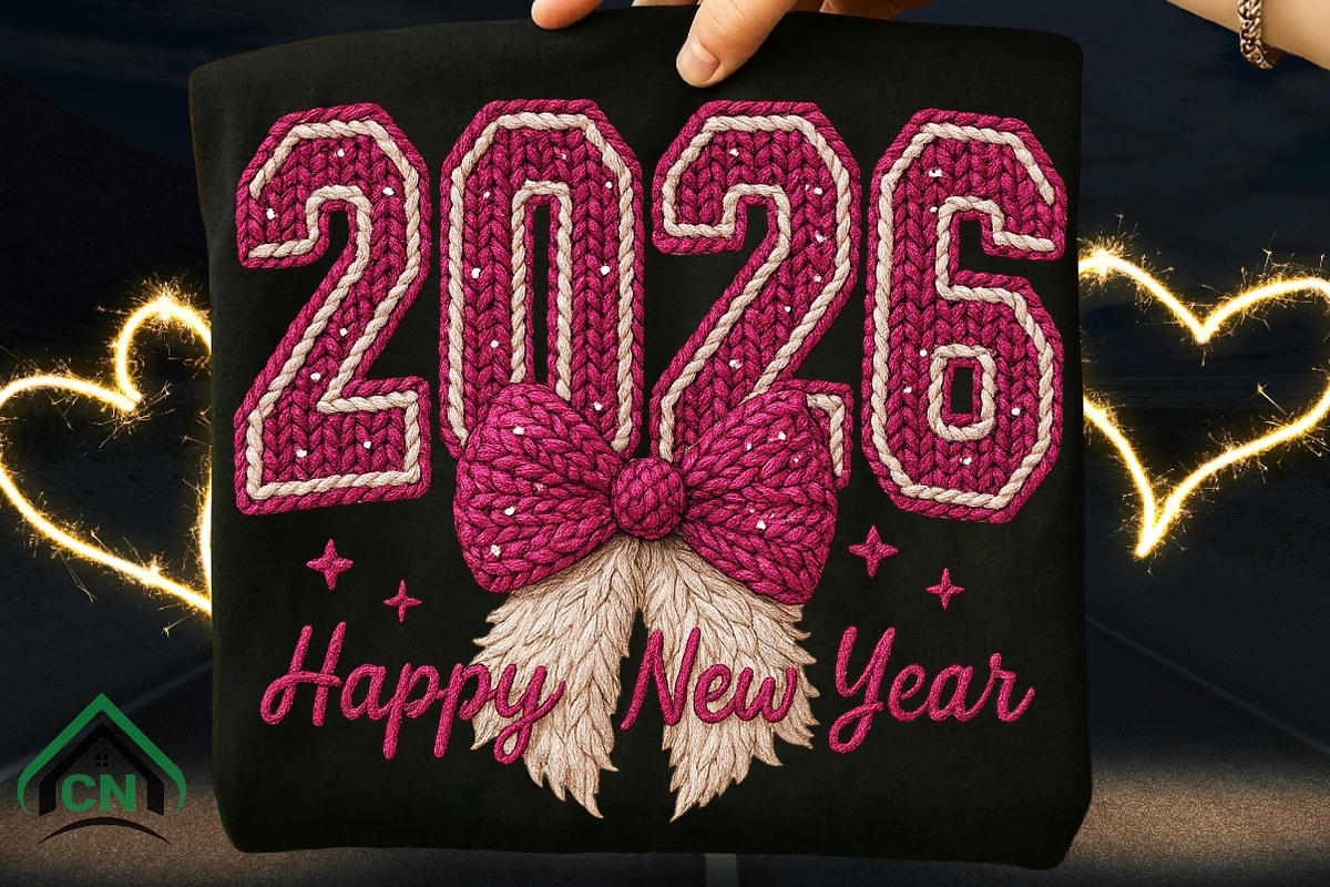 Knitted 2026 Happy New Year PNG, an Illustration by Craft Nest (Photo 6 of 7)