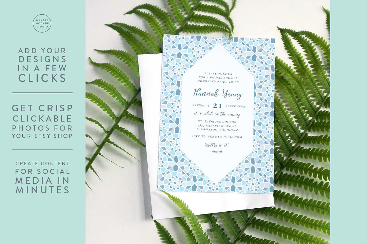 Simple Wedding Invitation Mockup, a Product Mockup by Makers Mockup Studio (Photo 2 of 5)