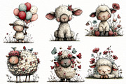Whimsical spring sheep Clipart, an Illustration by Designworld (Thumbnail 4 of 8)
