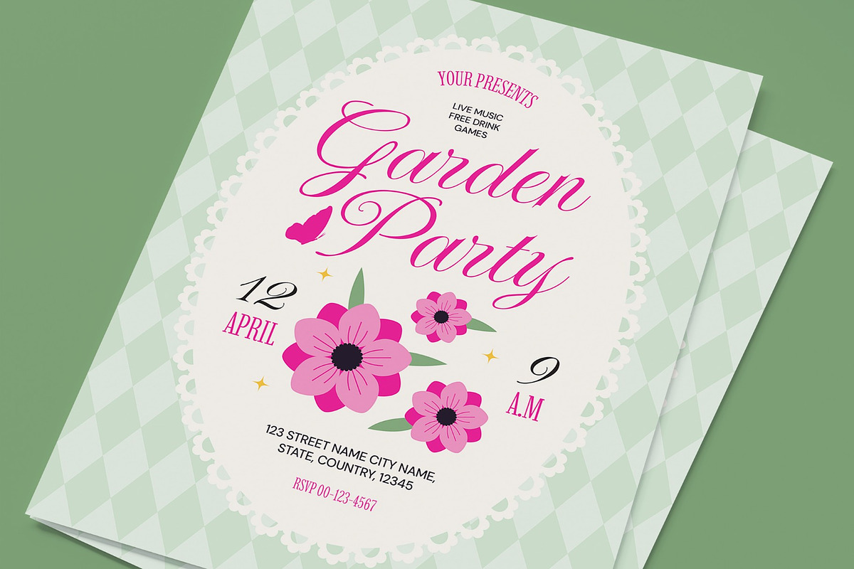 Garden Party Flyer, a Flyer Template by graphicook (Photo 2 of 3)