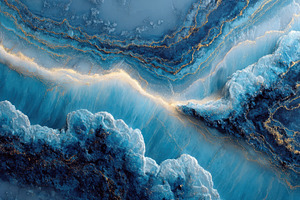 Abstract Blue Gold Marble Texture Ar, an Abstract Photo by Pixeness Studio