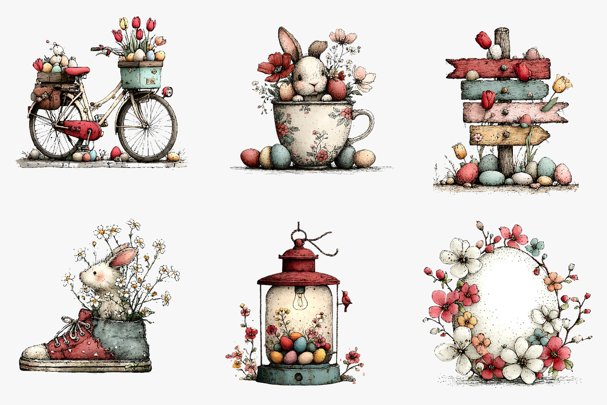 Spring Easter Watercolor Bundle, an Illustration by CreationArt (Photo 5 of 6)
