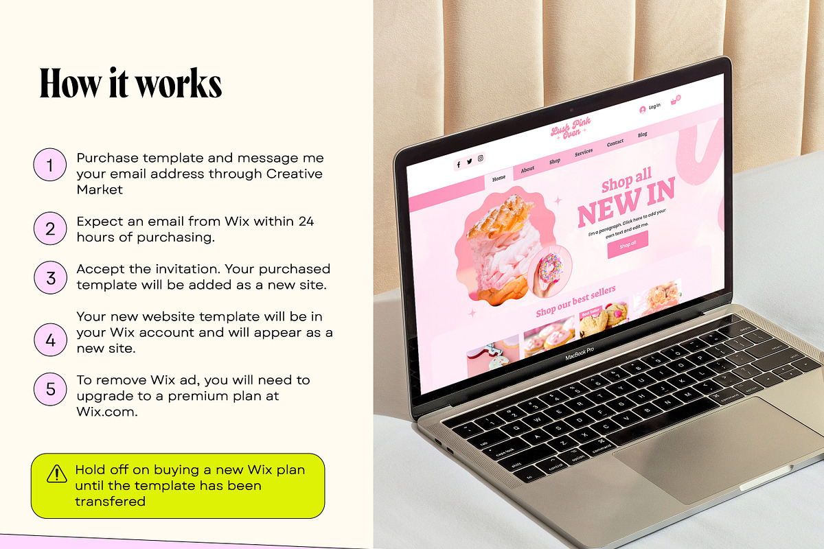 Pink Bakery Cake Website Template, a Wix Template by Template Twist Shop (Photo 4 of 10)