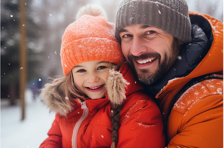Father and daughter smiling together, a Holiday Photo by Ylivdesign