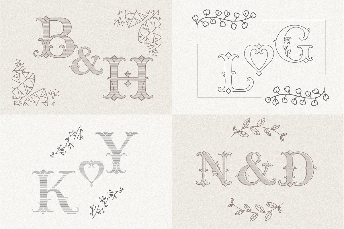 Ornamental Monogram fonts set, a Serif Font by MaxArt Foundry (Photo 8 of 8)