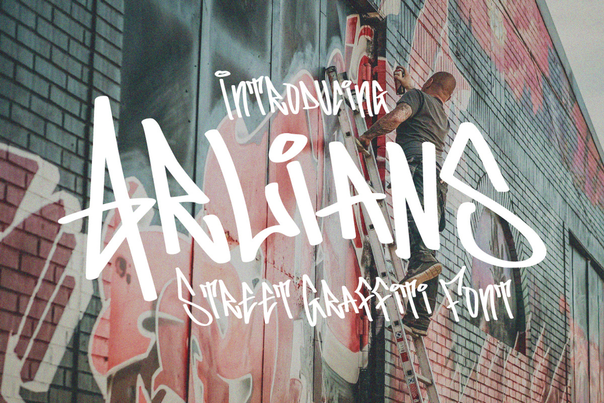 Arlians - Graffiti Font, a Handwritten Font by tebaltipislab (Photo 1 of 8)