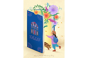 Adorable World Book Day poster, a Decorative Illustration by TotallypicRF