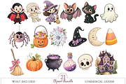 Vintage Halloween Clipart, a Decorative Illustration by MockupWizard (Thumbnail 2 of 4)