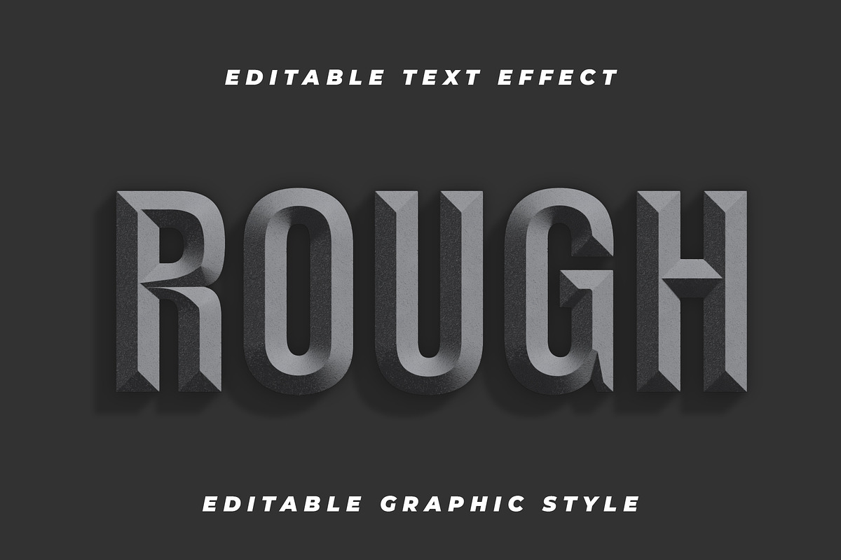 Rough Stone 3D Text Effect